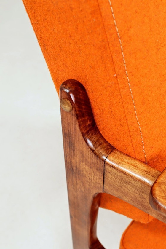 Image 1 of Vintage armchair papaya orange wool 1960