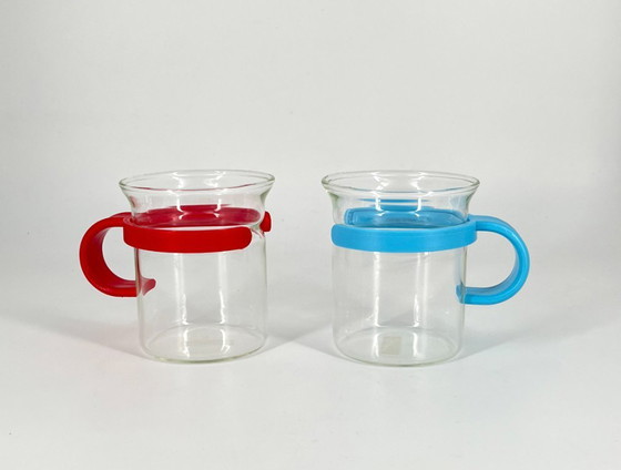 Image 1 of Rare Vintage Bodum Tea Set with Glass Teapot "Chambord"& Mugs – Scandinavian Postmodern Design, 1970s , 1980s