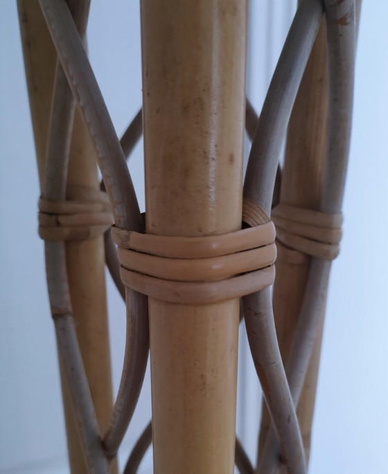 Image 1 of lampadaire bambou rotin vintage