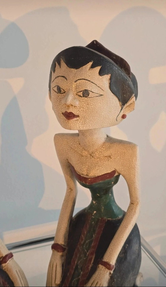 Image 1 of Juego Loro Blonyo – Madera maciza – ¡41 cm y 4 kilos!
