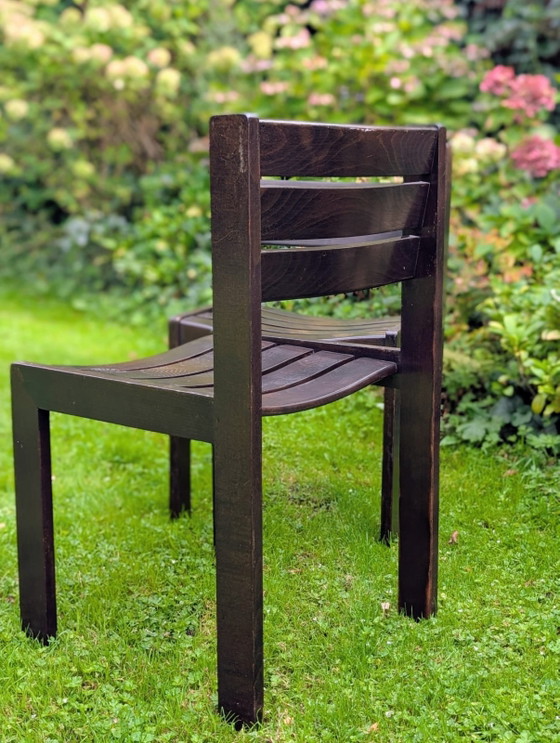 16 X Donker Bruine, Massief Houten Stoelen – Eetkamerstoelen, Wood (photo 5 of 5)