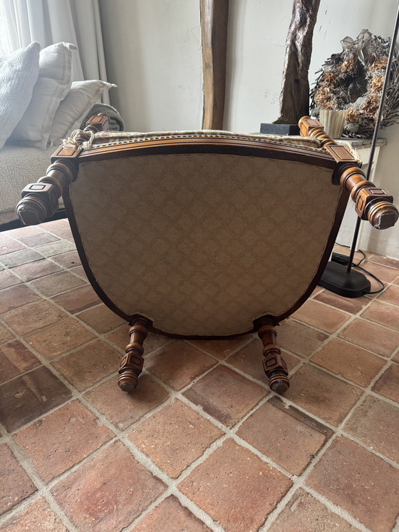 Image 1 of Giogetti Progetti fauteuil met Gobelin bekleding, Italië 1975.