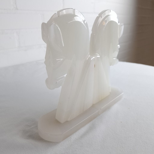 Vintage boekensteunen onyx 