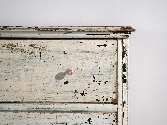 Large antique chest of drawers with white patina (c.1920) #42 (photo 40 of 40)