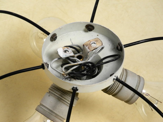 Image 1 of Äußerst seltene große runde Mid Century Modern Deckenleuchte aus Fiberglas | Ø 55 cm | Ø 21.65"