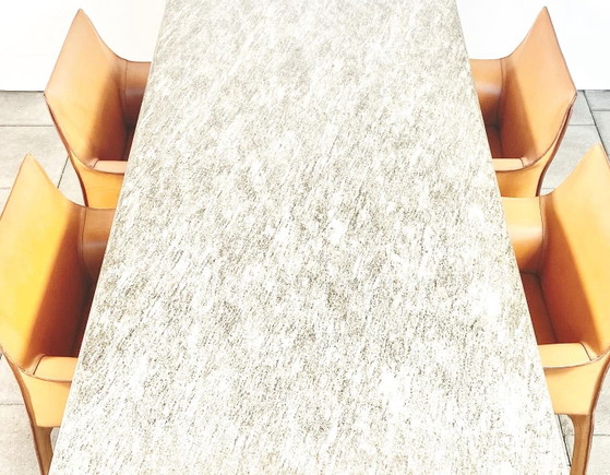 Postmodern Cena dining table designed by Achille Castiglioni for Zanotta, Metal, Stone, Grey (photo 6 of 8)