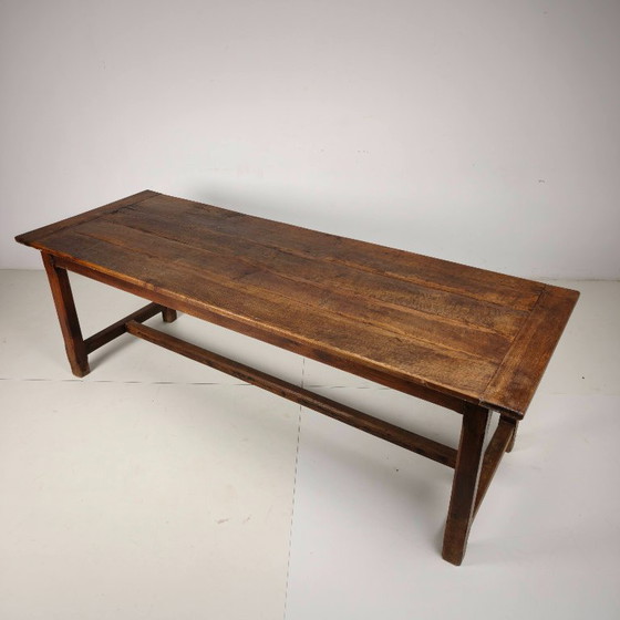 Image 1 of Table de ferme française en chêne, XIXe siècle