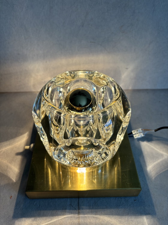 Image 1 of Lampada da tavolo o da parete vintage Peill & Putzler "Ice Cube" in cristallo.