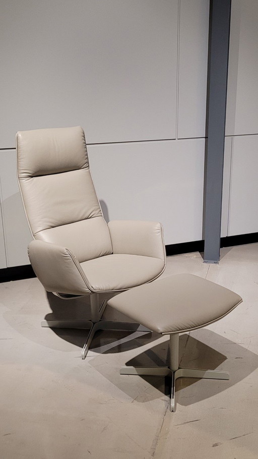 De Sede Liegestuhl DS-344 + Ottomane – verstelbare relaxstoel