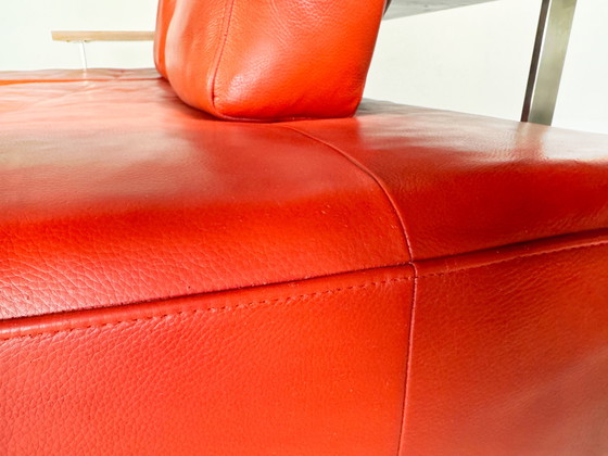 Image 1 of Original Rolf Benz Corner Sofa Dono 6100 Couch Design Sofa Leather Red