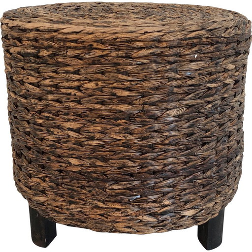 Tabouret vintage en corde, France 1950