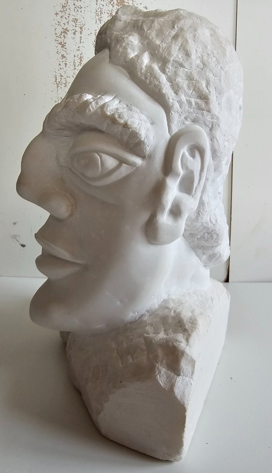 Image 1 of Tête d'homme, marbre blanc de Carrare 2022