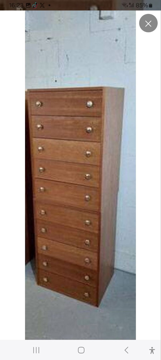 Pair of walnut ragpickers D'amerique 1980, Storage cabinet, Metal, Wood, Brown (photo 5 of 5)
