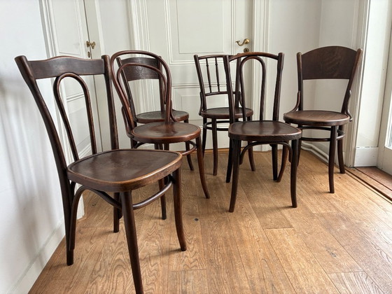 Image 1 of 6 Mixed Thonet chairs