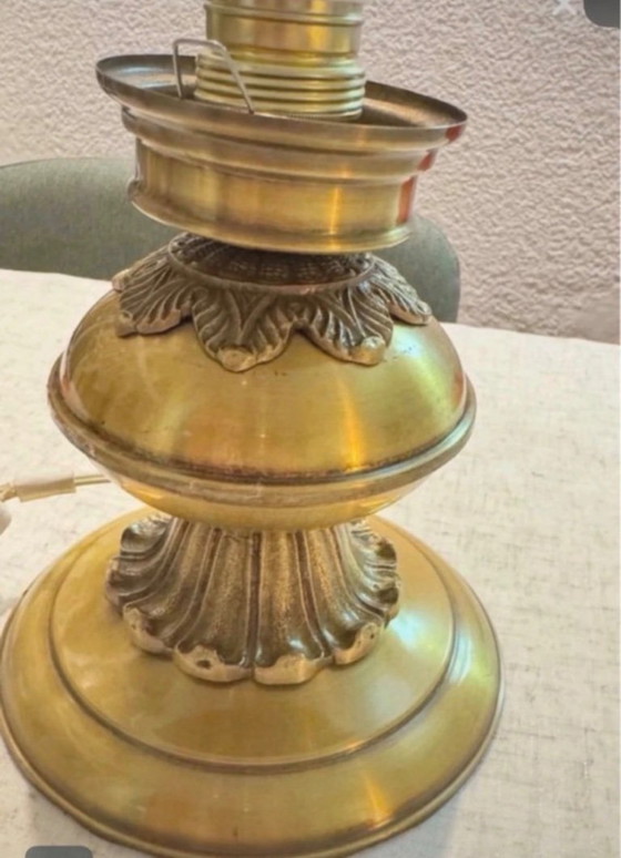 Image 1 of mid-century vintage crackled glass lamp