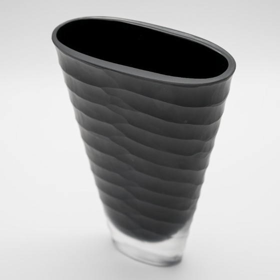 Image 1 of Vaso ovale in vetro nero Hutschenreuther EASY 20 cm, fatto a mano, modello postmoderno