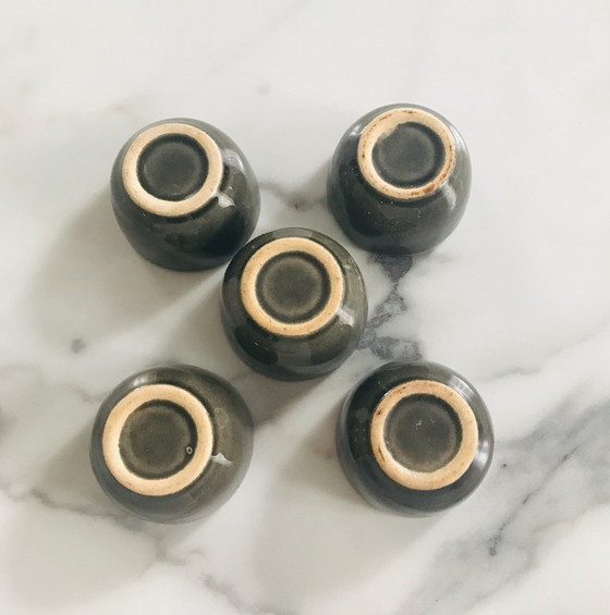 Image 1 of Juego de 5 portavelas pequeños de cerámica