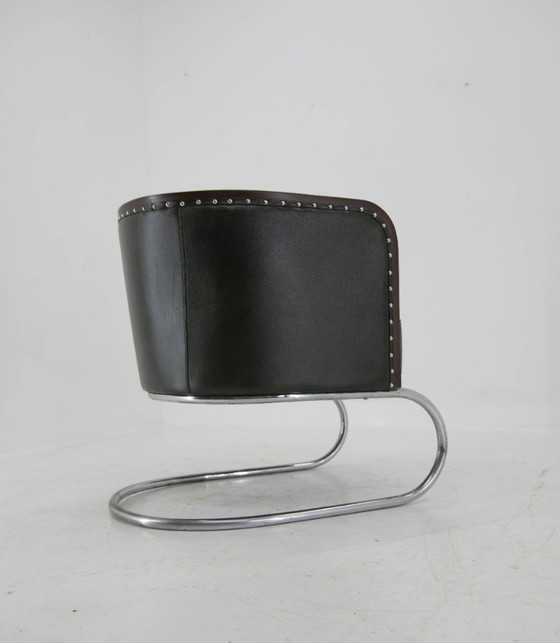 Image 1 of Poltrona tubolare Bauhaus in pelle verde, anni '20, restaurata