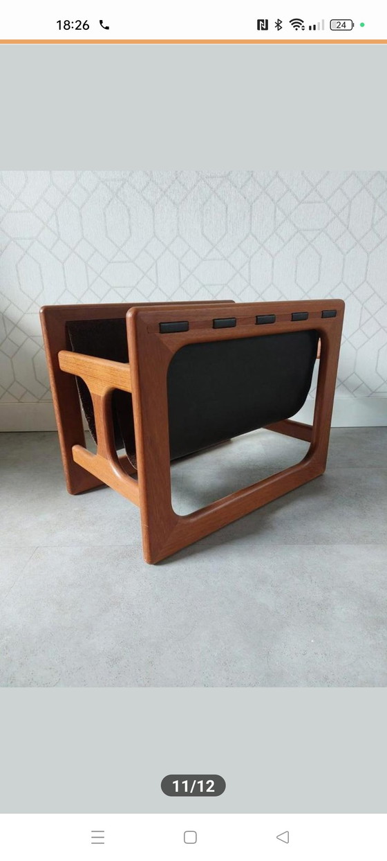 Image 1 of Portariviste in stile vintage danese con cestino portariviste