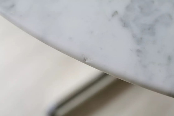 Image 1 of Marmeren en stalen tafel Frankrijk, Circa 1970