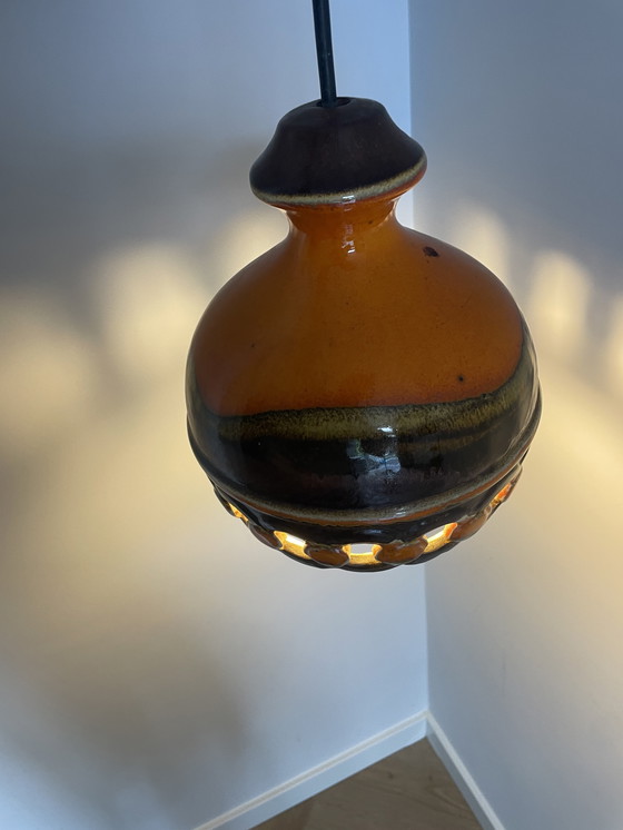 Image 1 of Set di 2 lampade a sospensione PAN Fat Lava Orange