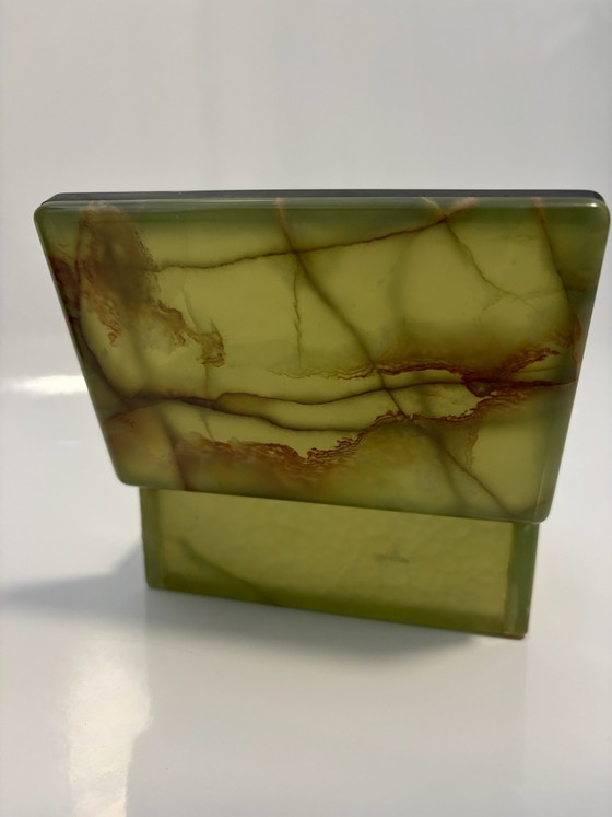 Portagioie vintage in onice verde autentico e ottone dorato. – Oggetti decorativi, Pietra (photo 6 of 15)