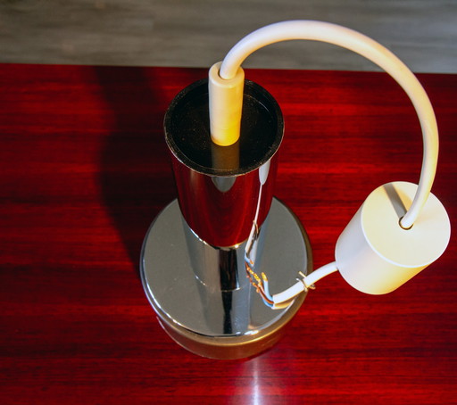 Space Age hanglamp, glas en chroom voor STAFF, Duitsland 1970