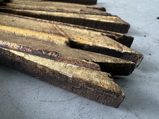 Image 1 of Vintage convex sunburst mirror - wood