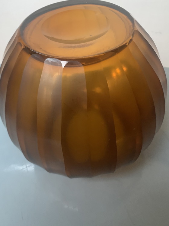 Image 1 of Der bernsteinfarbene Art-déco-Stil von Moser wurde von Joseph Hoffmann handgefertigt