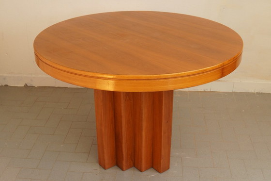 Image 1 of An exceptional Italian brutalist dining table in solid oak