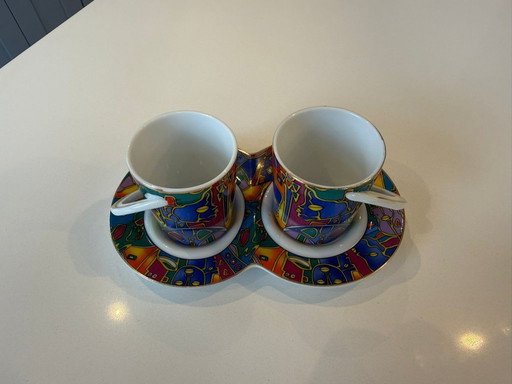 Also französisches Decor du Galion Tête à Tête-Set