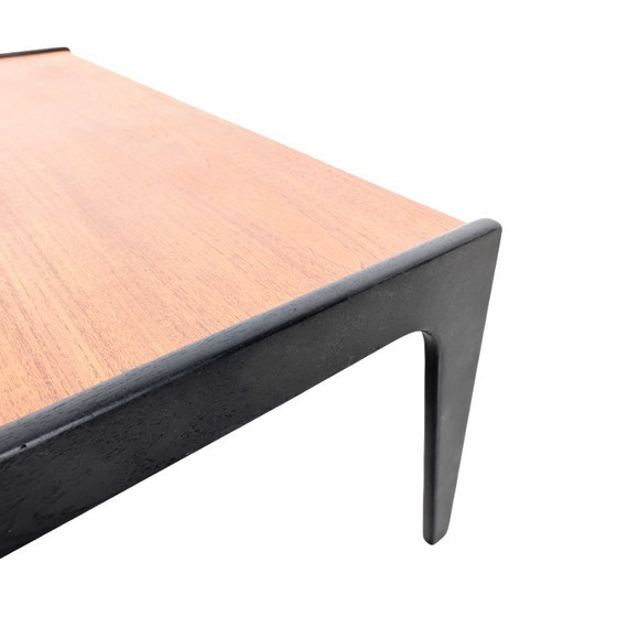 Salontafel uit het midden van de 20e eeuw, lange teakhouten salontafel, mid-century modern (MCM) vintage (photo 6 of 8)