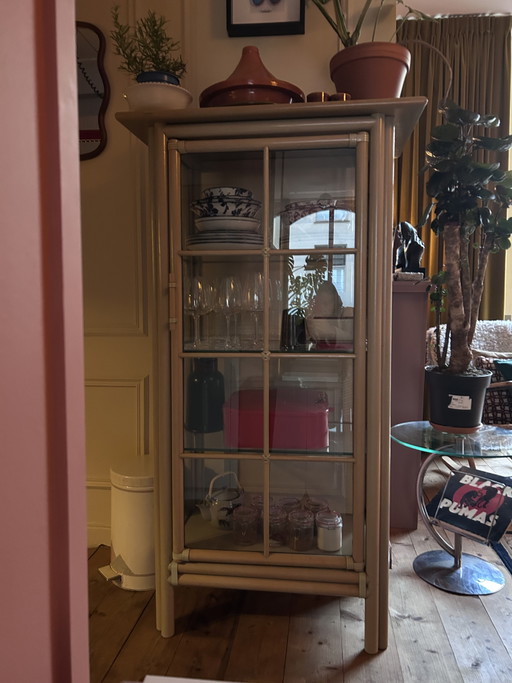 Roberti Vitrine aus Rattan, Italien – Vintage-Design aus Italien im Bambusstil der 1980er Jahre