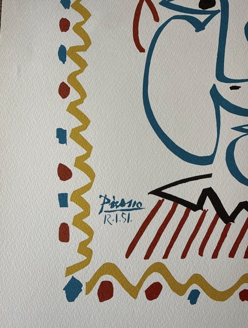 Picasso Original Lithograph 45x35 cm – lithos zeefdrukken, Paper (photo 2 of 5)