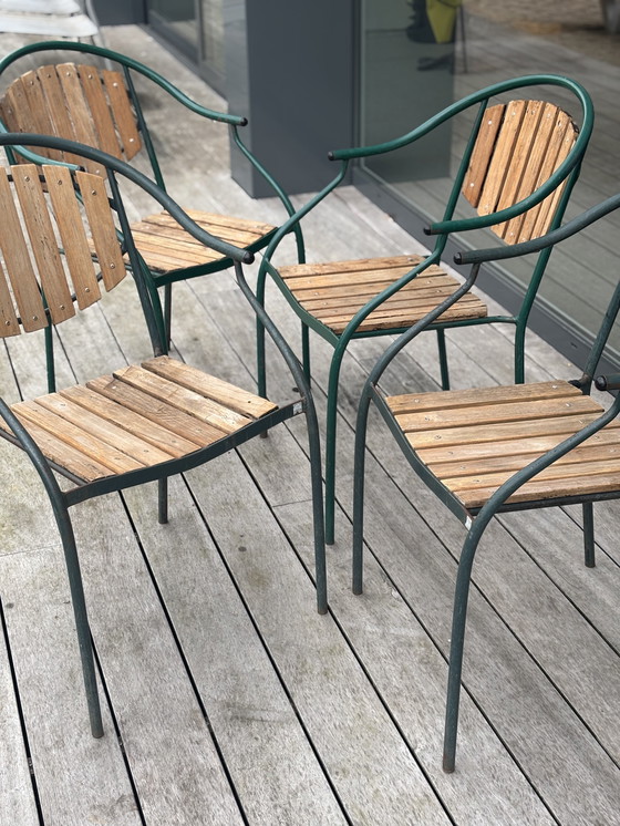 Image 1 of 4x Lothar tuinstoelen, 50s