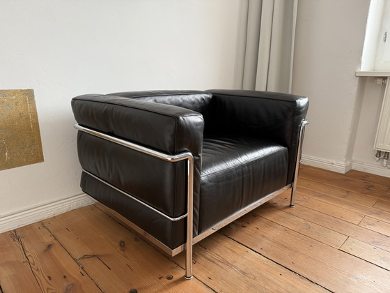 Image 1 of Cassina Lc 3 Armchair By Le Corbusier In Original Leather Chrome