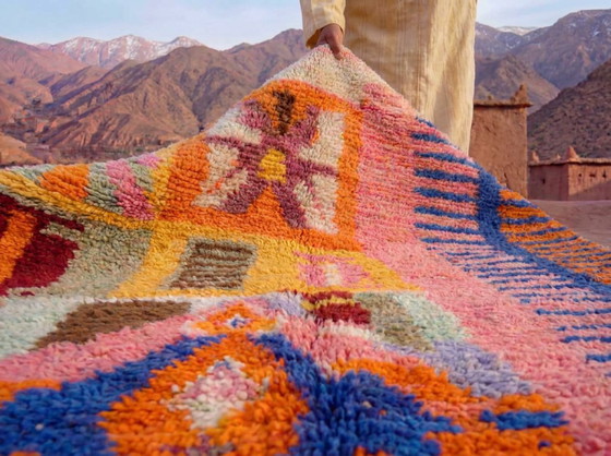 Handmade Boujad Wool Rug: Colorful Moroccan Berber Carpet – Paintings & Drawings (photo 10 of 19)