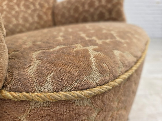 1960s, Danish Armchair, Furniture Velour, Beech Wood – Textile (photo 6 of 17)