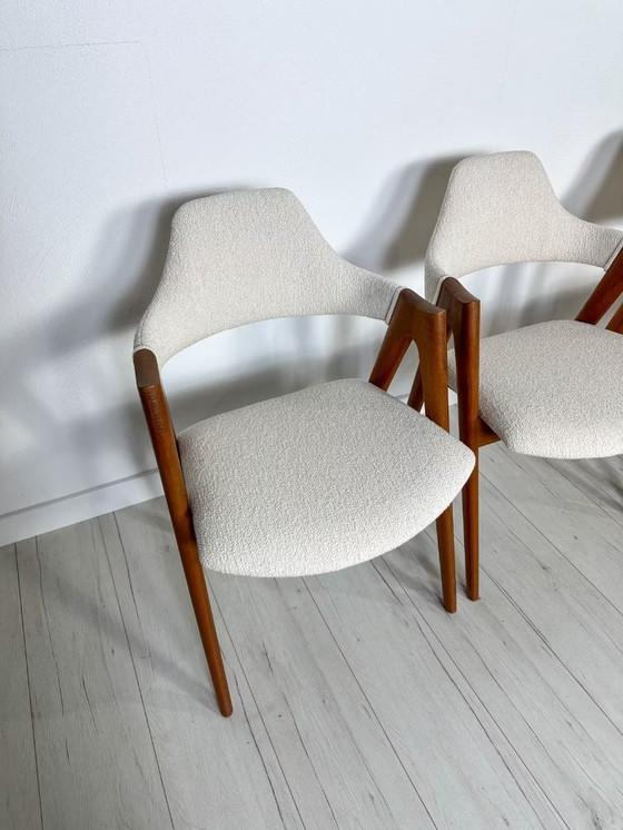 Image 1 of 6x Compass Sillas de comedor de teca de Kai Kristiansen para Schou Andersen Møbelfabrik años 60