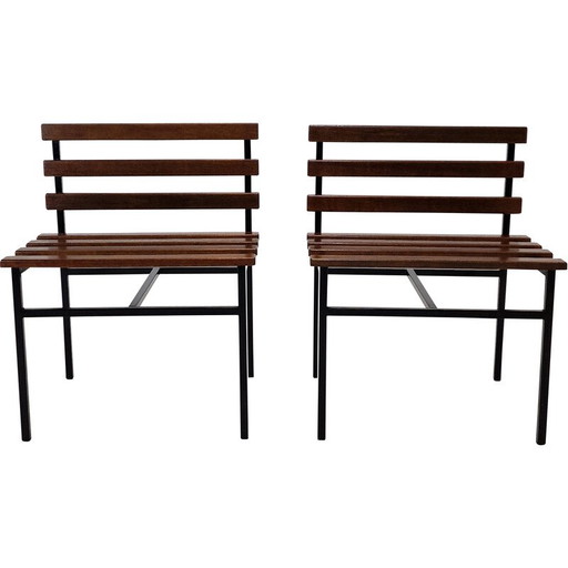 Paire de fauteuils vintage en teck, Italie années 1960