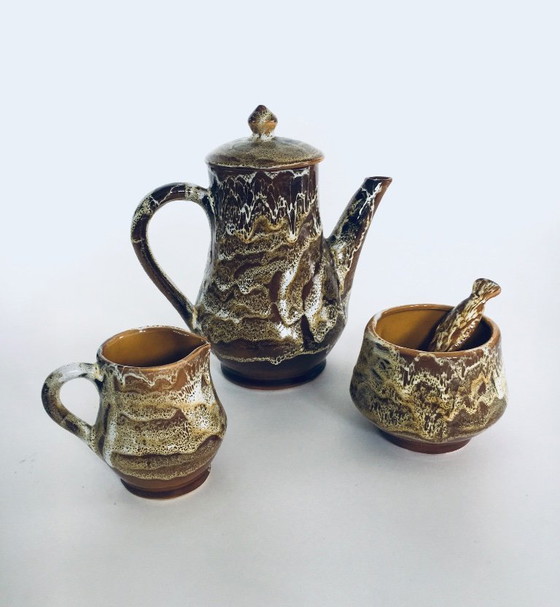 Image 1 of Midcentury Art Studio Pottery Tea & Coffee Service set, Vallauris France 1960's