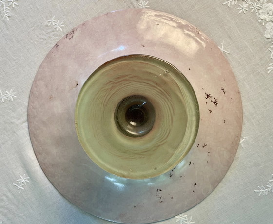 Image 1 of Grande ciotola vintage Vidrios San Miguel in vetro riciclato con piedistallo – forma a calice