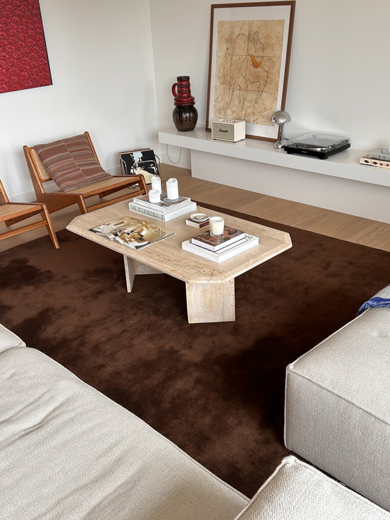 Image 1 of Vintage travertine coffee table 