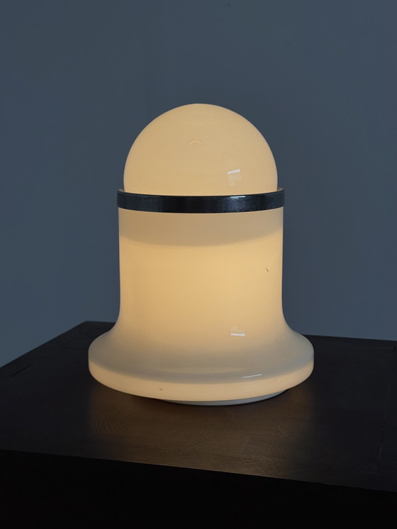 Image 1 of Murano vintage tafellamp wit van Architetti door De Martini, Falconi & Fois 