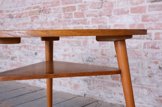 Restored Mid-Century Small Wooden Table, by Český Nábytek-NP Jičín, Czech, 1950s – Side tables (photo 4 of 8)