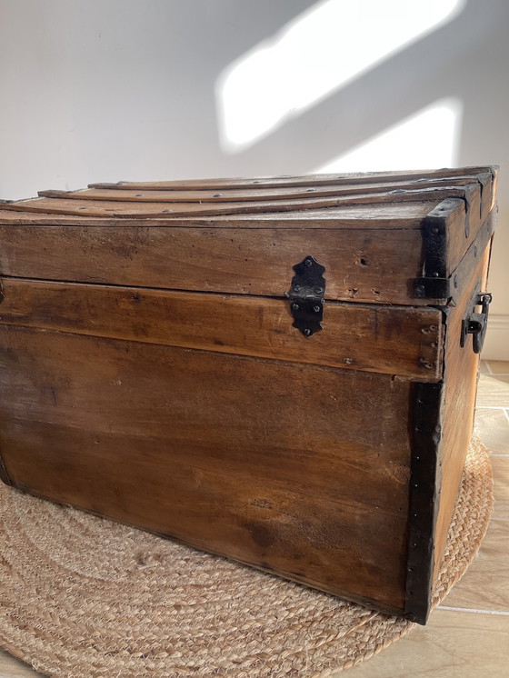 Image 1 of restored antique trunk