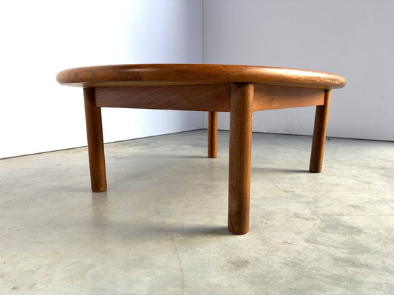 Mid Century Danish Teak And Tile Tue Poulsen Coffee Table By Haslev, 1960s, Ceramic, Wood, Beige (photo 5 of 14)