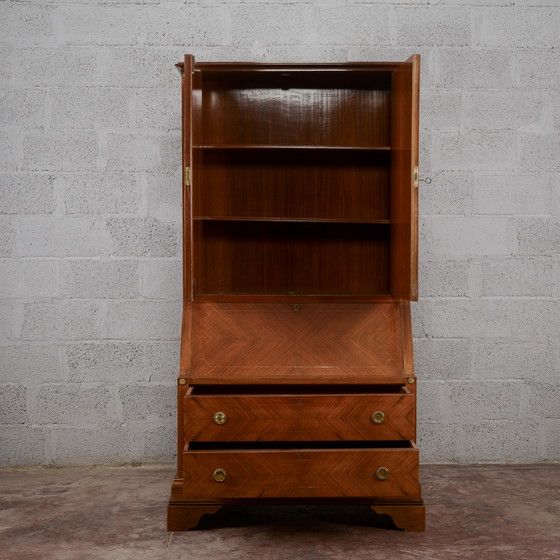Art Deco Drop-Front Trumeau Credenza – Specchi, Legno (photo 12 of 17)