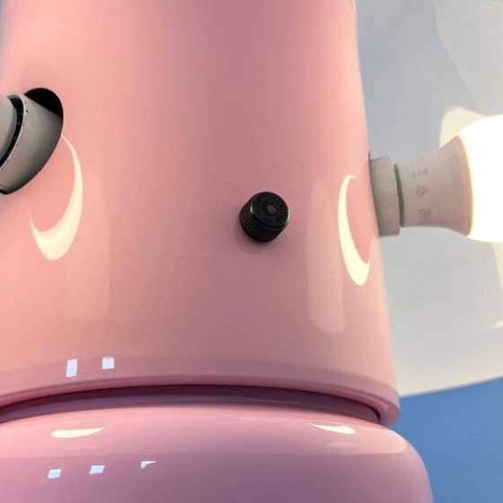 Image 1 of Lampada da tavolo a forma di fungo rosa di Elio Martinelli per Martinelli Luce, anni '70