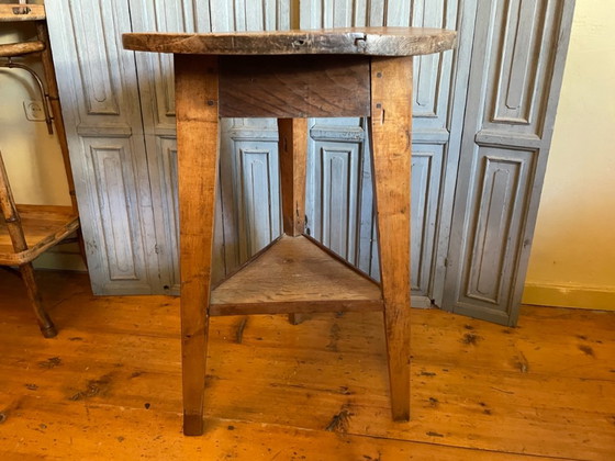 Cricket Table Side Table 19th Century, Wood, Brown, Rustic (photo 3 of 10)